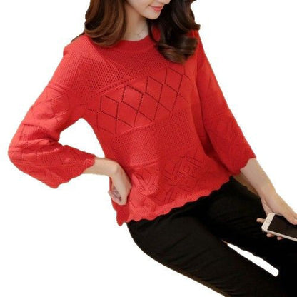 Damen Strickpullover Strukturiertes Muster Norvielle