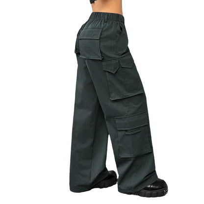 Damen Cargo-Hose Elastischer Bund Praktische Taschen