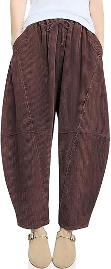 Damen High-Waist Freizeithose Kordelzug Beige