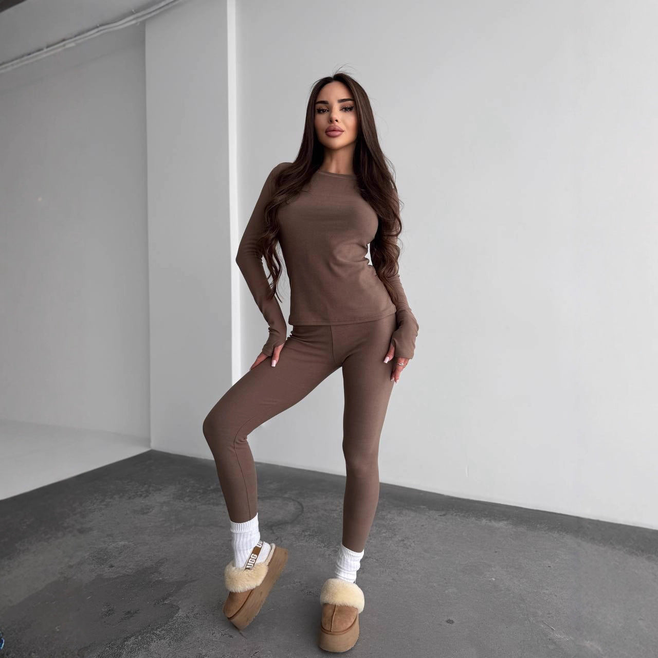 Damen Sportliches Longsleeve-Set Atmungsaktives Norvielle