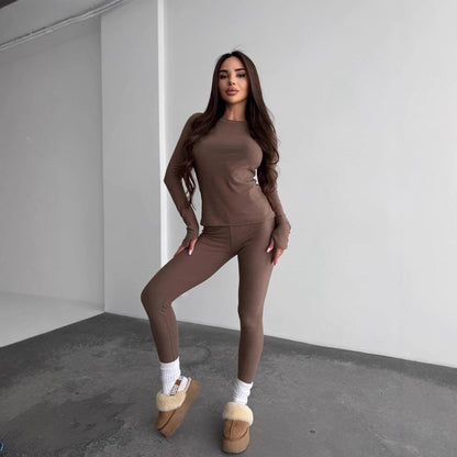 Damen Sportliches Longsleeve-Set Atmungsaktives Norvielle