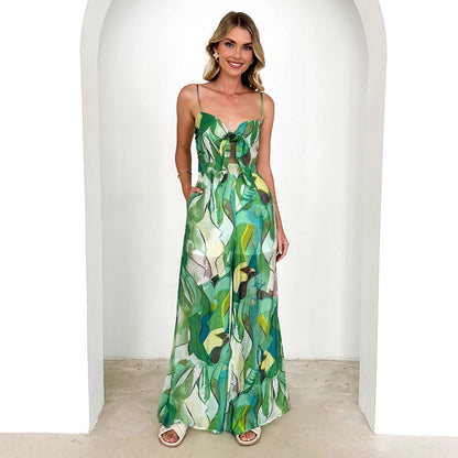 Damen Jumpsuit Verspielter Knoten Detail Seitentaschen Norvielle