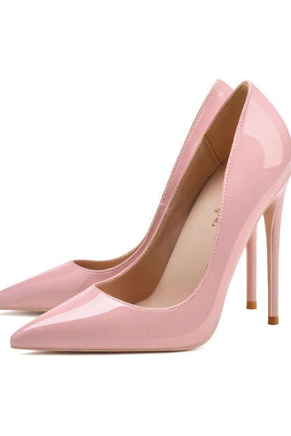 Norvielle Damen Stiletto High Heel Schuhe Spitze 12cm