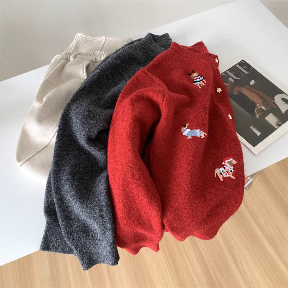 Damen Strickjacke Verspielte Applikationen Eleganter Schnitt Norvielle