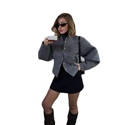 Damen Kurzjacke Voluminöse Ärmel Norvielle