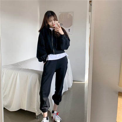Damen Jogginganzug-Set mit Bomberjacke und Slim-Fit-Hosen