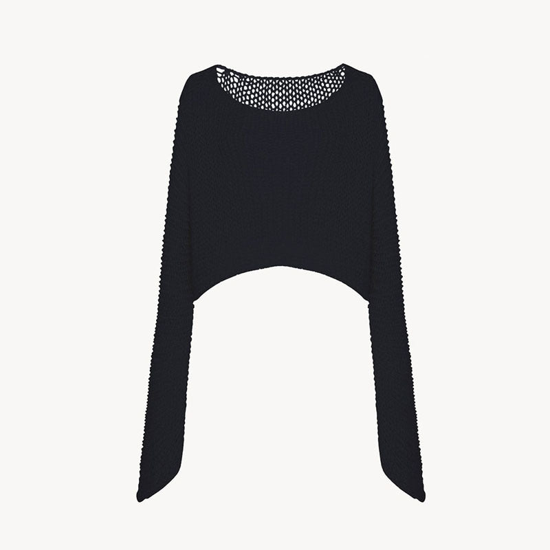 Damen Cropped Strickpullover Weite Passform Norvielle