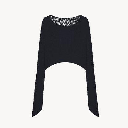 Damen Cropped Strickpullover Weite Passform Norvielle