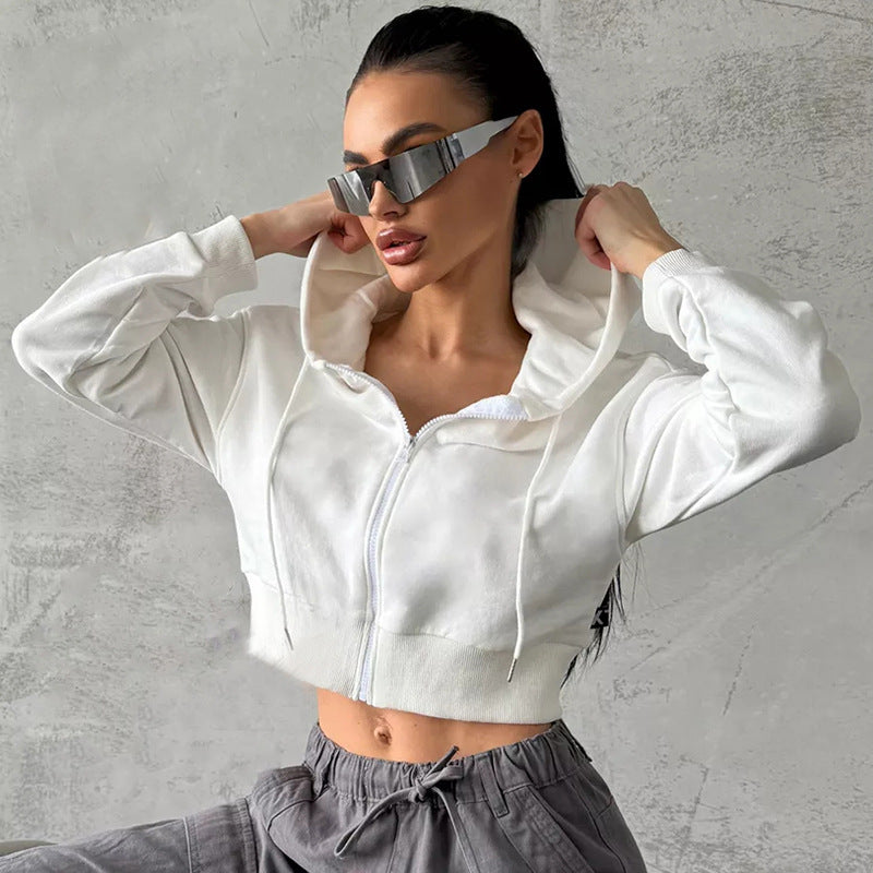 Damen Cropped Zip Hoodie Norvielle