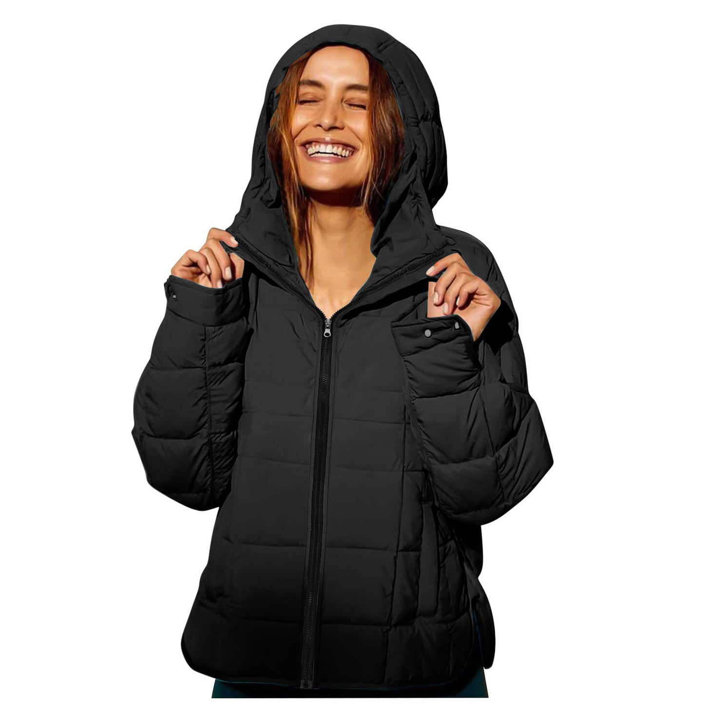 Damen Winterjacke Abnehmbare Kapuze Wasserabweisend Norvielle - Norvielle