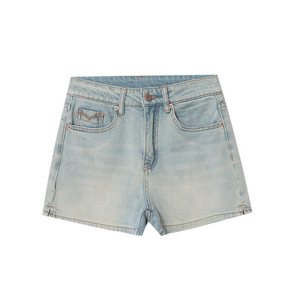 Damen Denim Shorts Hochwerder mit Wasch-Effekt