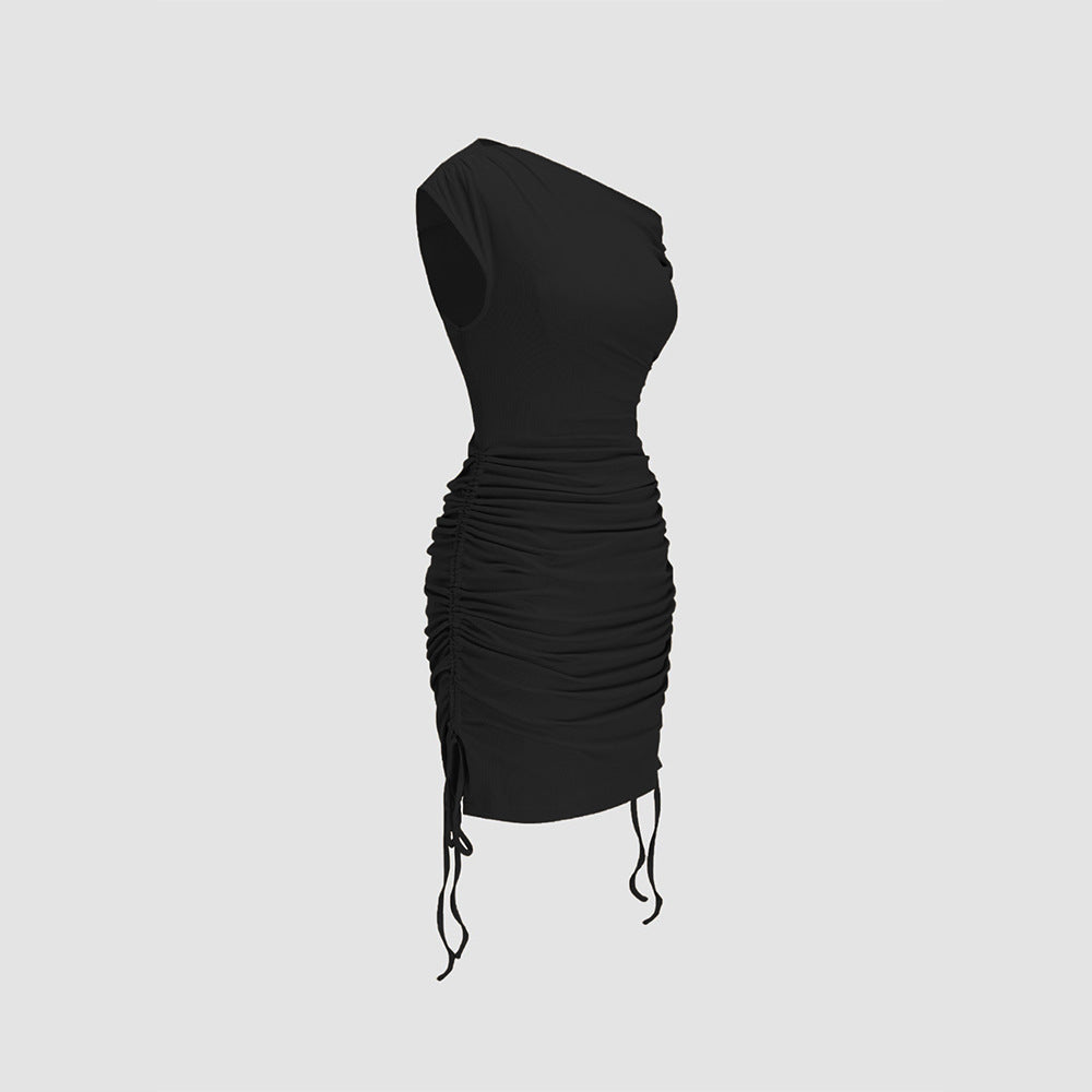 Damen Wickelkleid Asymmetrischer Ausschnitt Rüschendetails Norvielle