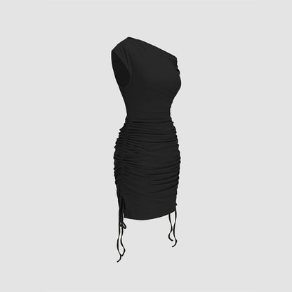 Damen Wickelkleid Asymmetrischer Ausschnitt Rüschendetails Norvielle