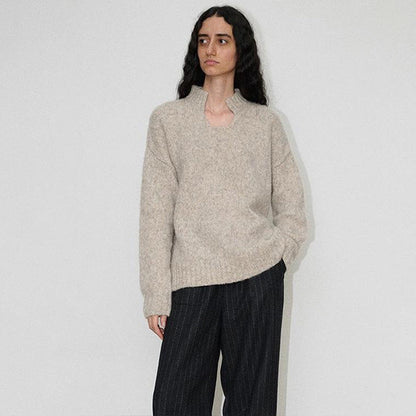 Damen Grobstrickpullover Stehkragen Norvielle - Norvielle