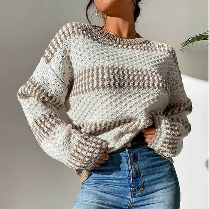 Damen Strickpullover Oversized Strukturmuster Norvielle - Norvielle