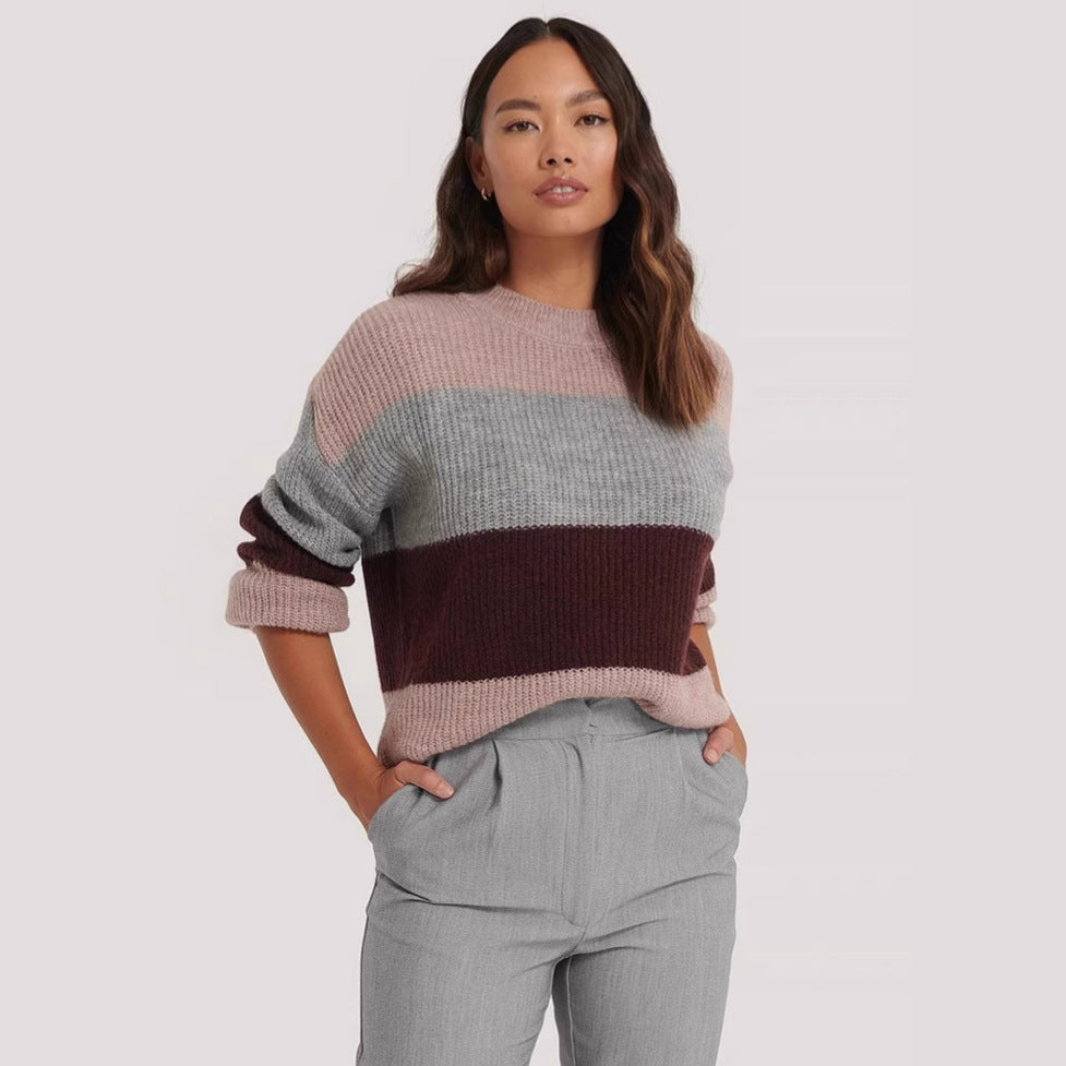 Damen Pullover Blockdesign Lässig Norvielle