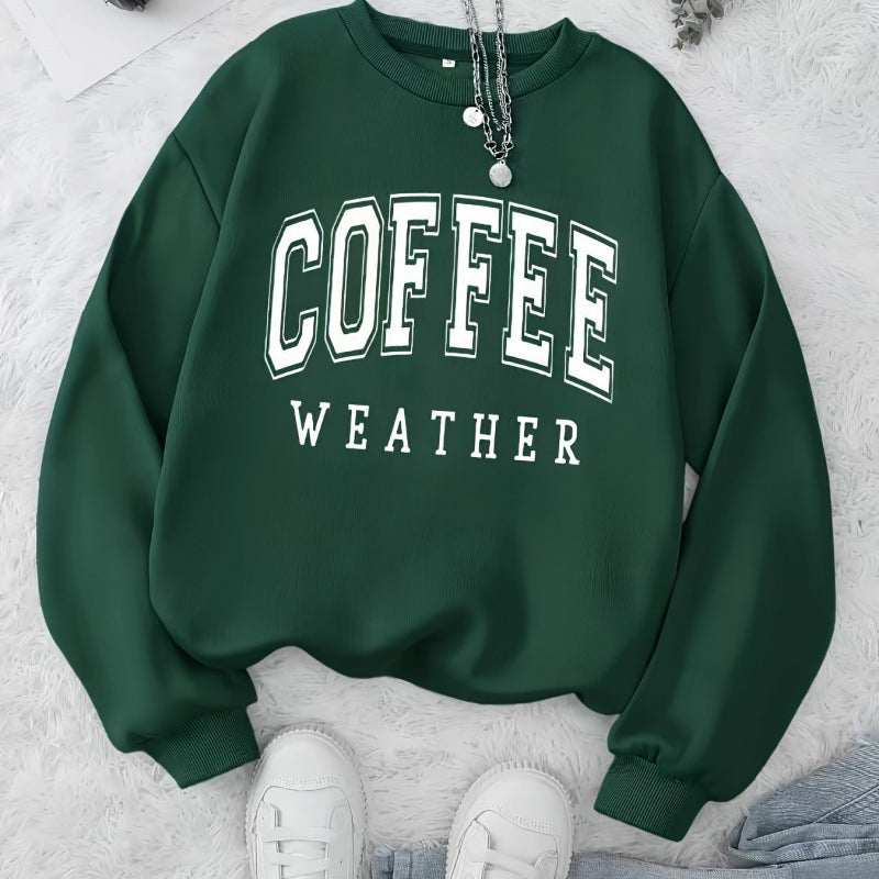 Damen Sweatshirt Coffee Weather Aufdruck Norvielle