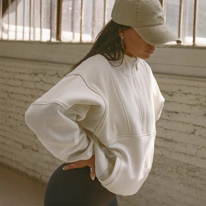 Damen Kapuzenpullover Stehkragen Modern Passform Norvielle - Norvielle