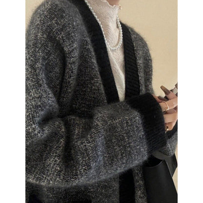Damen Cardigan Kuschelig V-Ausschnitt Große Taschen Norvielle