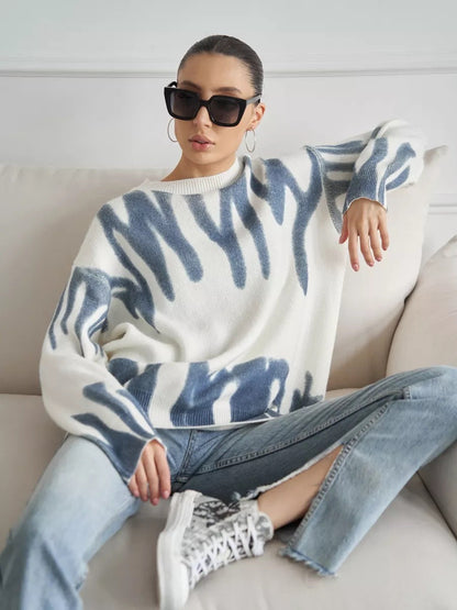 Damen Strickpullover Modisches Muster Norvielle