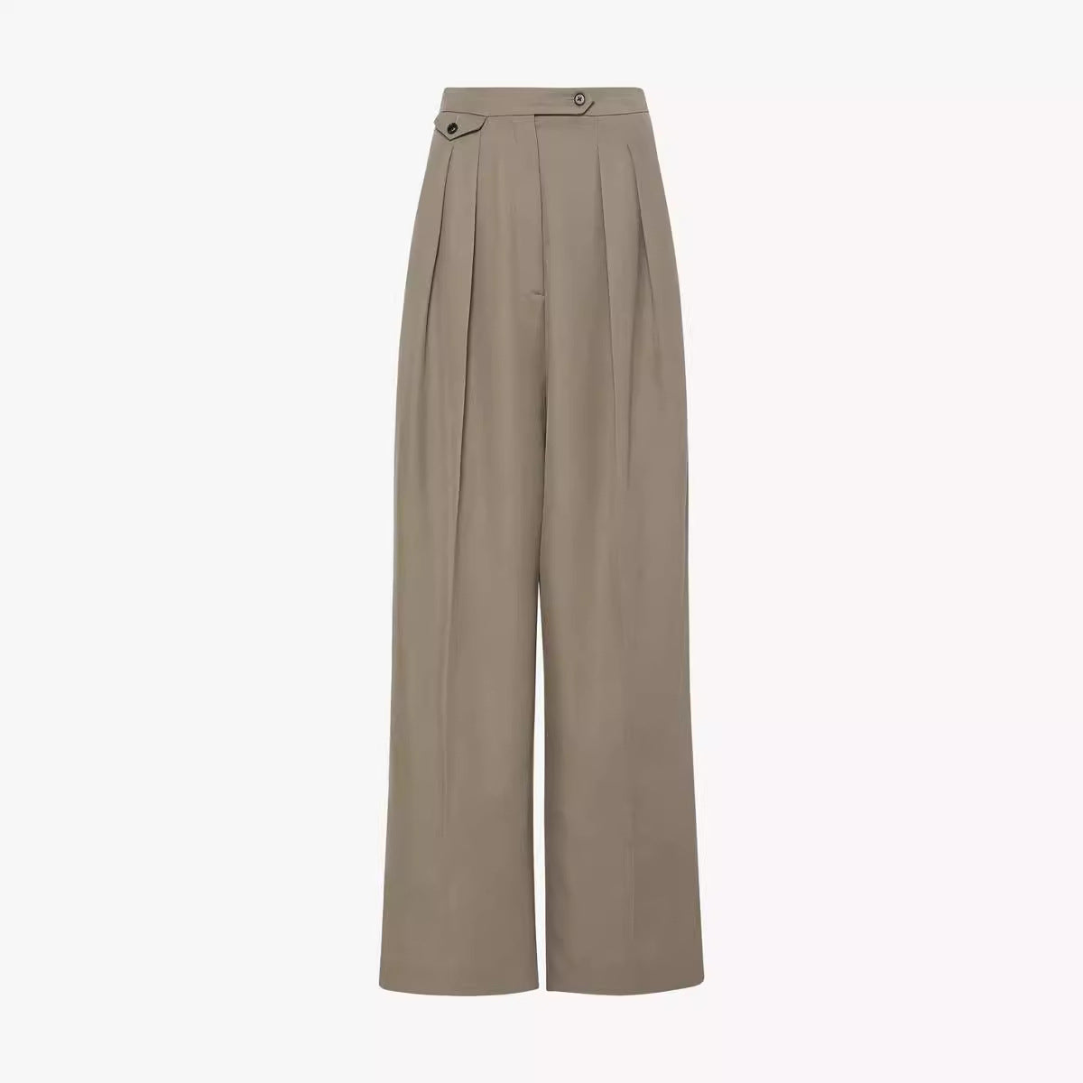 Damen Hochbundhose aus Baumwolle mit klassischen Falten