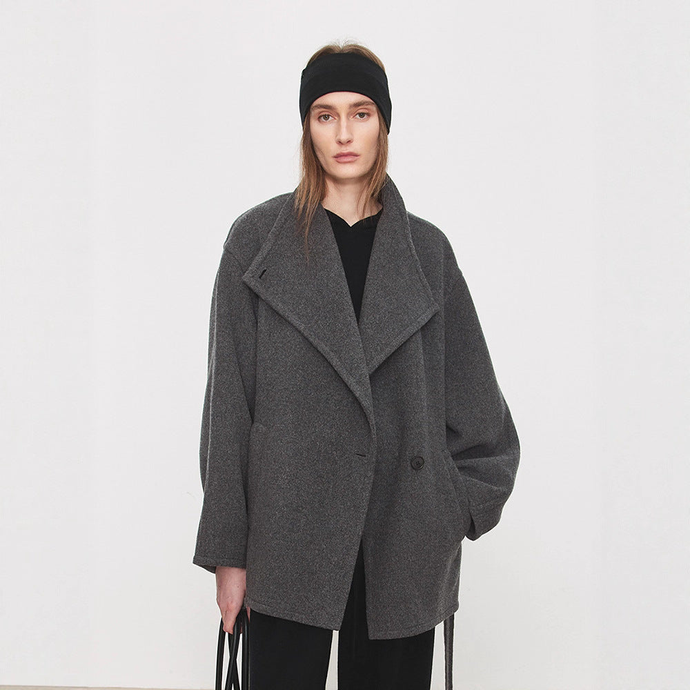 Damen Oversized-Mantel mit Bindegürtel Norvielle
