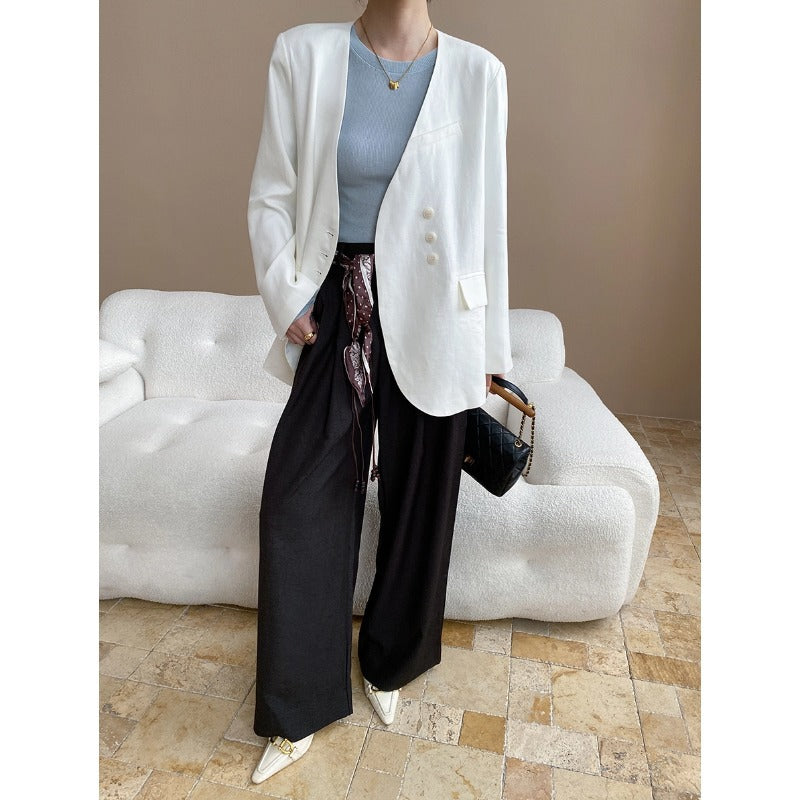 Damen Blazer Asymmetrisch Hochwertig Norvielle