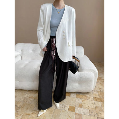 Damen Blazer Asymmetrisch Hochwertig Norvielle