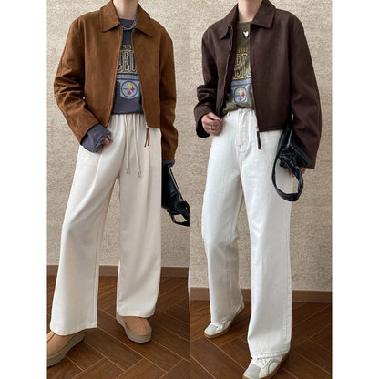 Damen Wildlederjacke Weich Minimalistisch