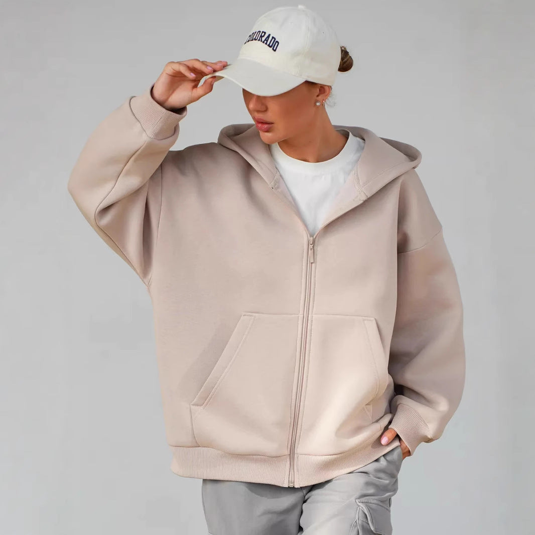 Damen Zip-Hoodie Lässiger Schnitt Große Taschen Norvielle