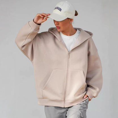 Damen Zip-Hoodie Lässiger Schnitt Große Taschen Norvielle