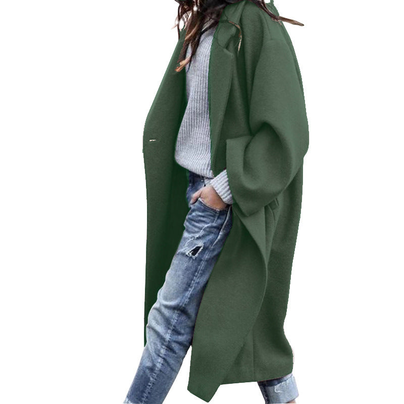 Damen Oversize Wollmantel Reverskragen Norvielle