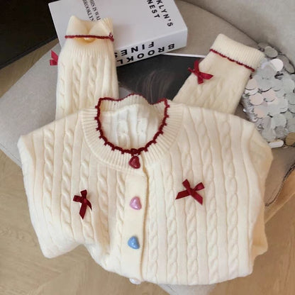 Damen Strickjacke Zopfmuster Verspielte Verzierungen Norvielle
