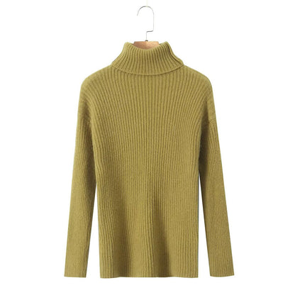 Damen Grobstrickpullover Stehkragen Norvielle