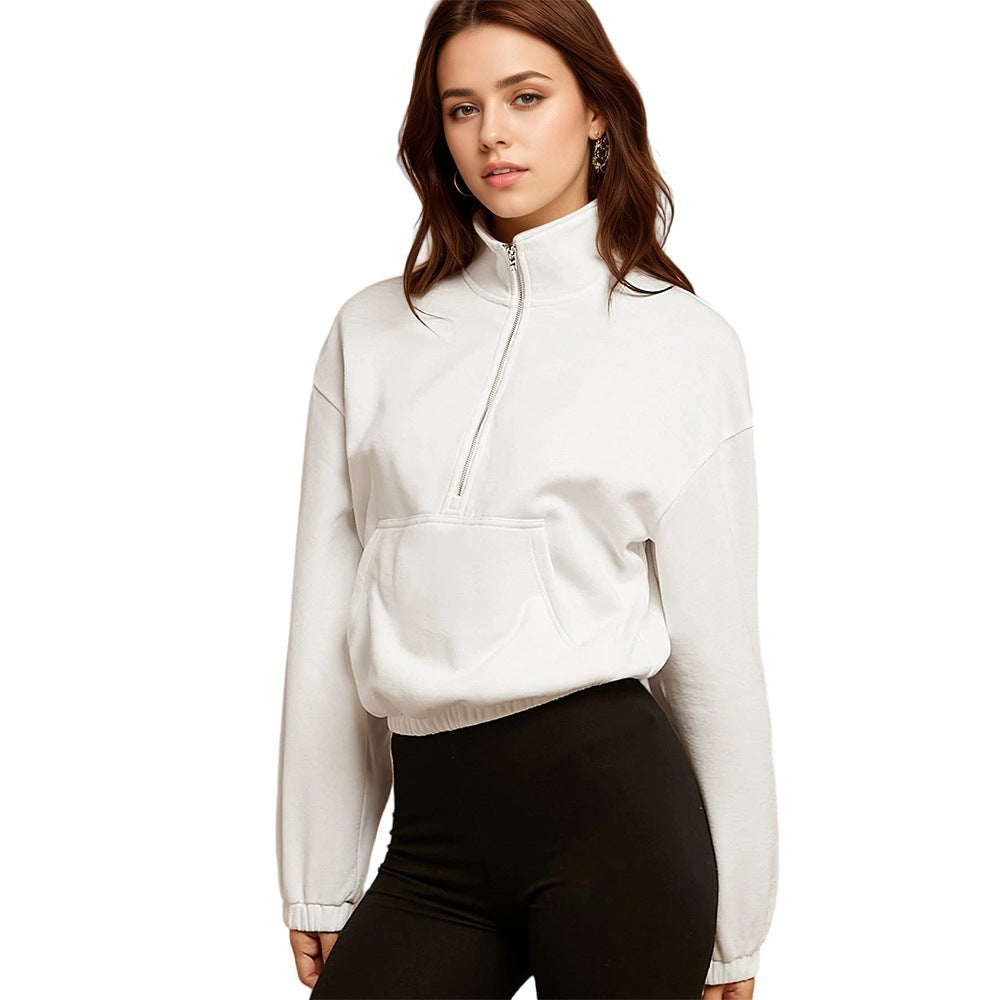Damen Hoodie Lässig Elastischer Saum