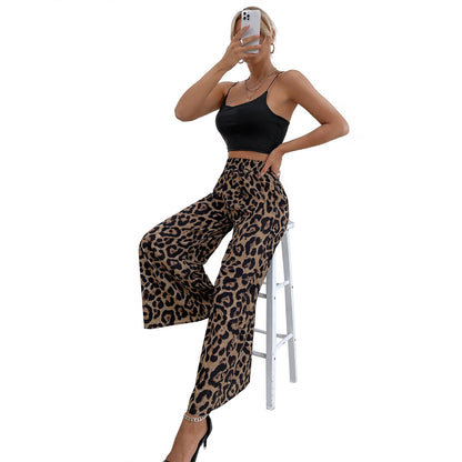Damen Leoparden-Haremshose Elastisch