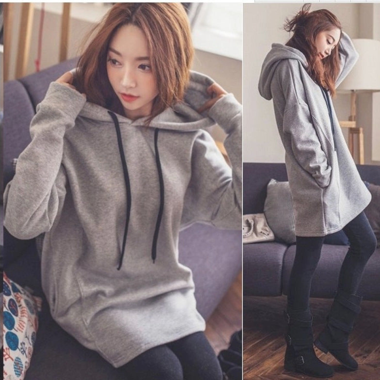 Damen Hoodie Kapuze Lässig Grau Norvielle