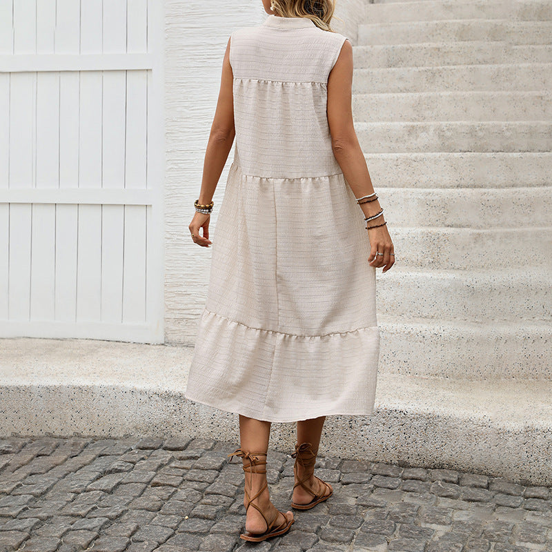 Damen Maxikleid Asymmetrischer Volant Bindegürtel Sommerlich