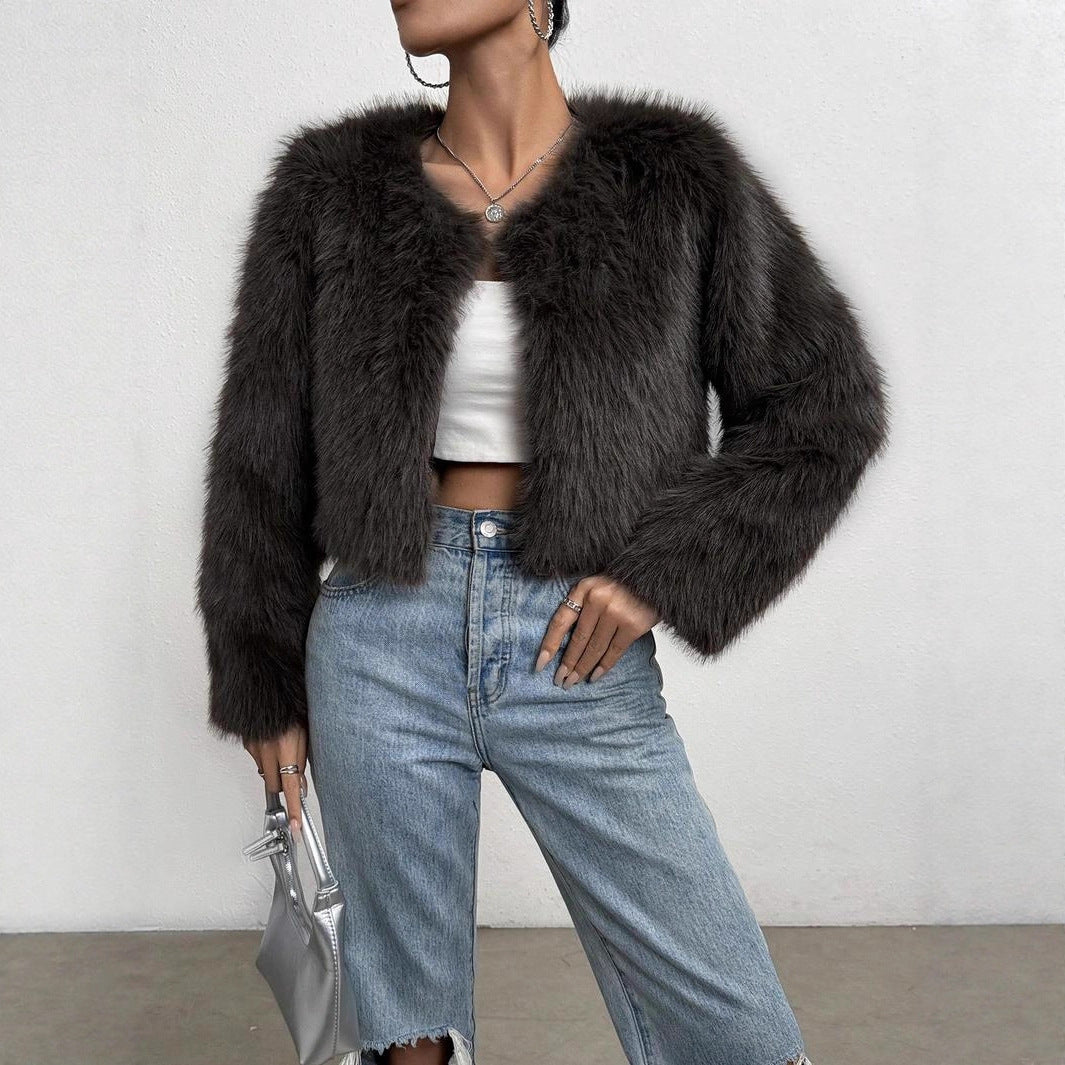 Damen Kurzjacke Flauschig Norvielle