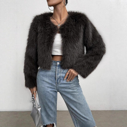 Damen Kurzjacke Flauschig Norvielle