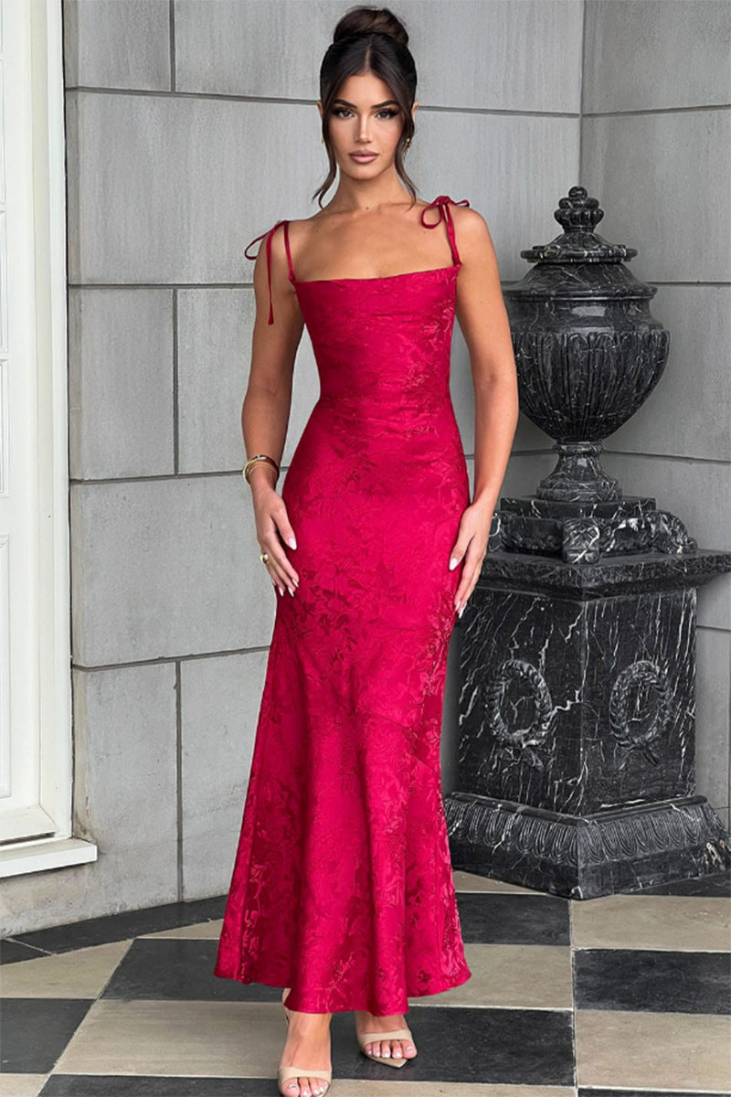 Damen Abendkleid Floralmuster Verstellbare Träger Norvielle