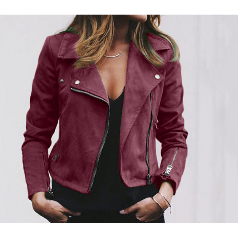 Damen Bikerjacke glattes Obermaterial schwarz - Norvielle