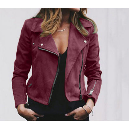 Damen Bikerjacke glattes Obermaterial schwarz - Norvielle