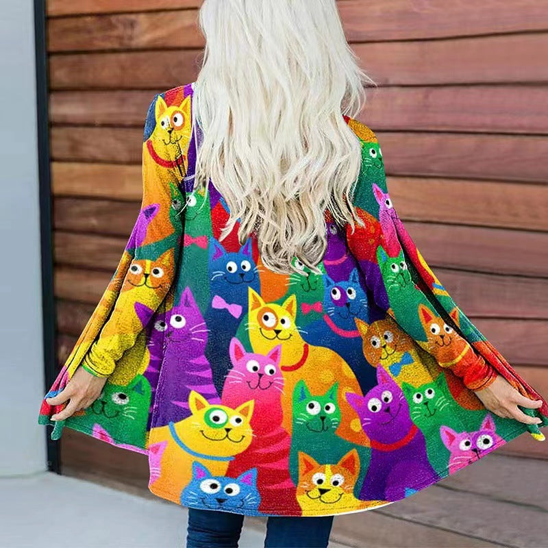 Damen Kapuzenpullover Weit Norvielle Bunt