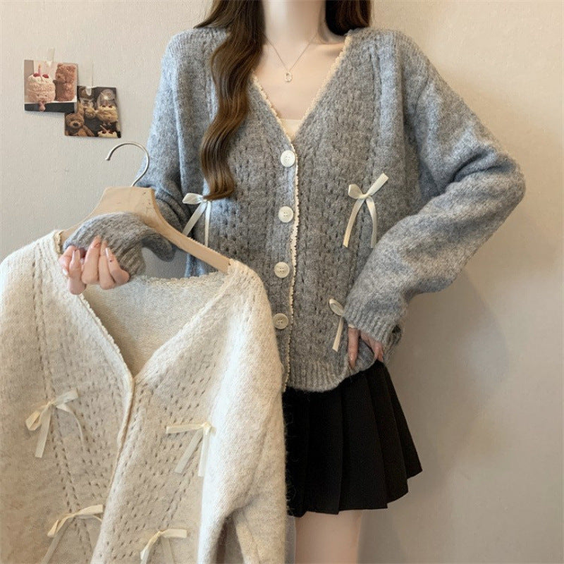 Damen Strickcardigan mit Schleifen Norvielle - Norvielle