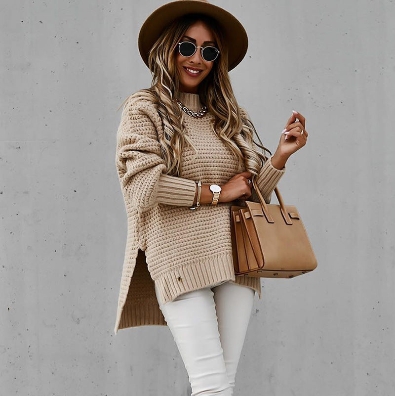 Damen Strickpullover Weit Strukturiert Norvielle