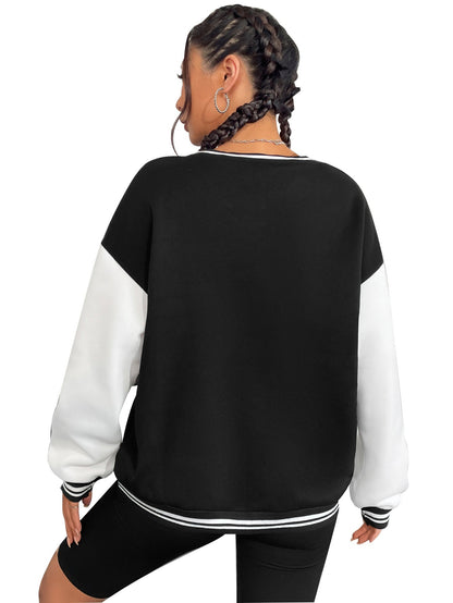 Damen Sweatshirt V-Ausschnitt Sportlich Norvielle