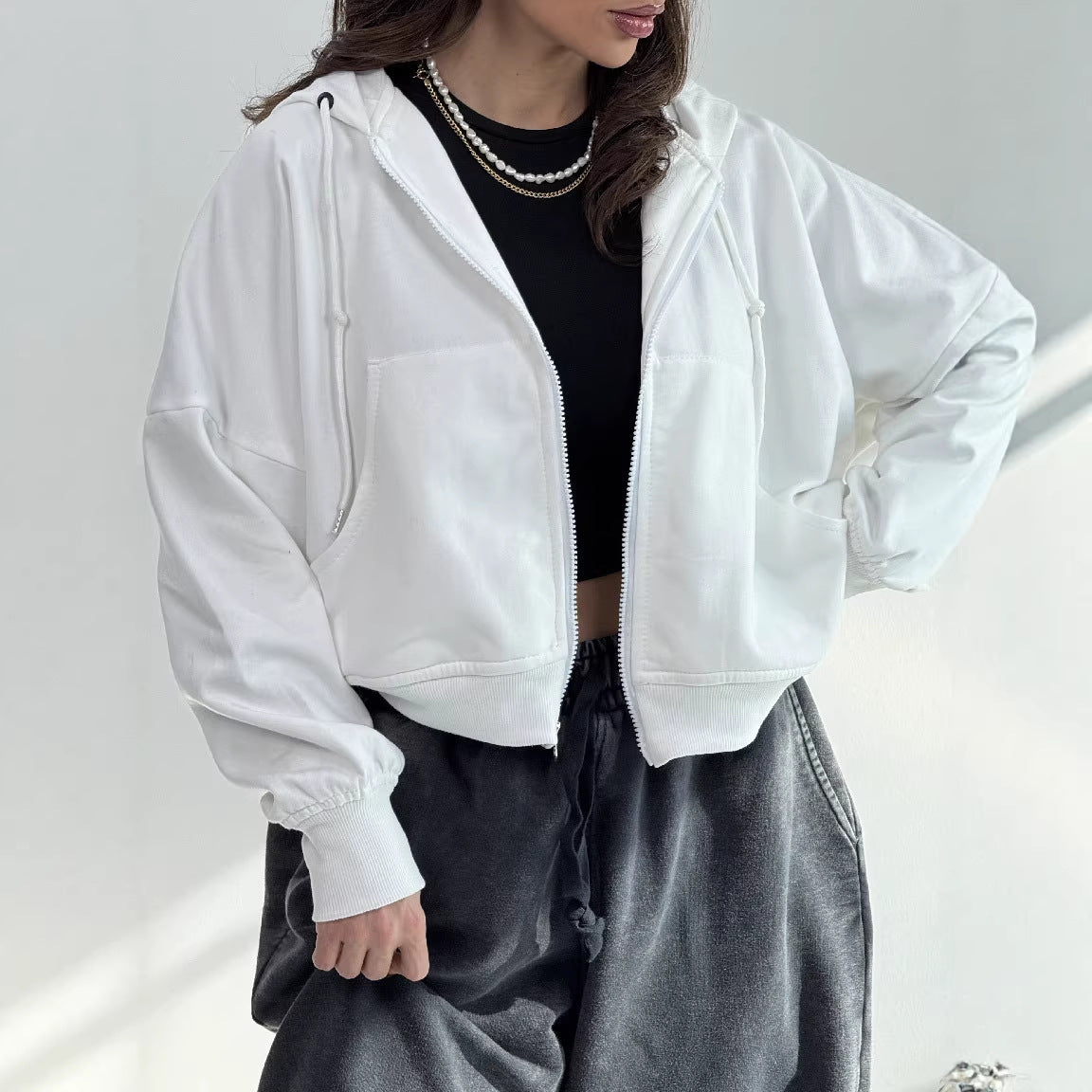 Damen Hoodie mit weiten Ärmeln und Taschen Norvielle