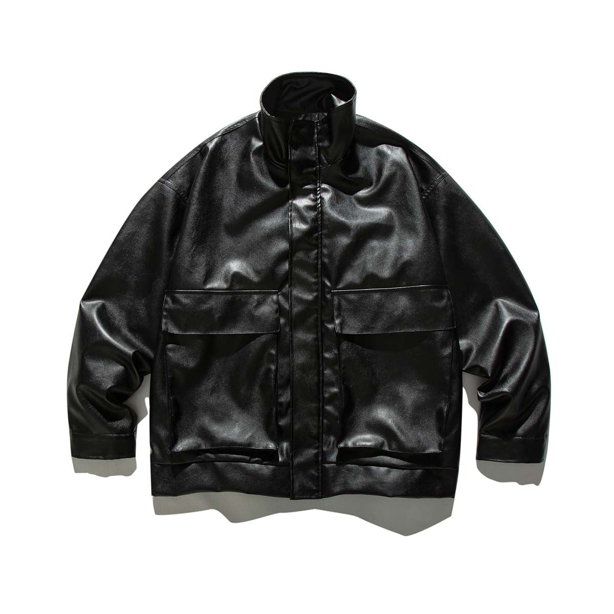 Damen Lederjacke Lässig Mit Taschen