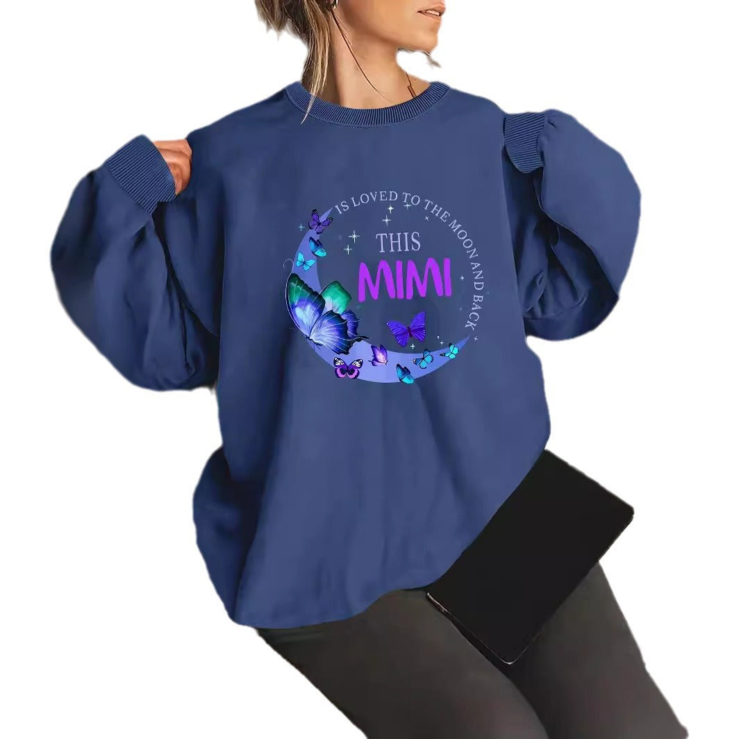 Damen Sweatshirt Grafikdesign Baumwolle